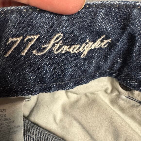 Vintage American Eagle 2 Short 77 Straight Jeans Stretch Retro 2000s‎ Lower Rise - Picture 3 of 8